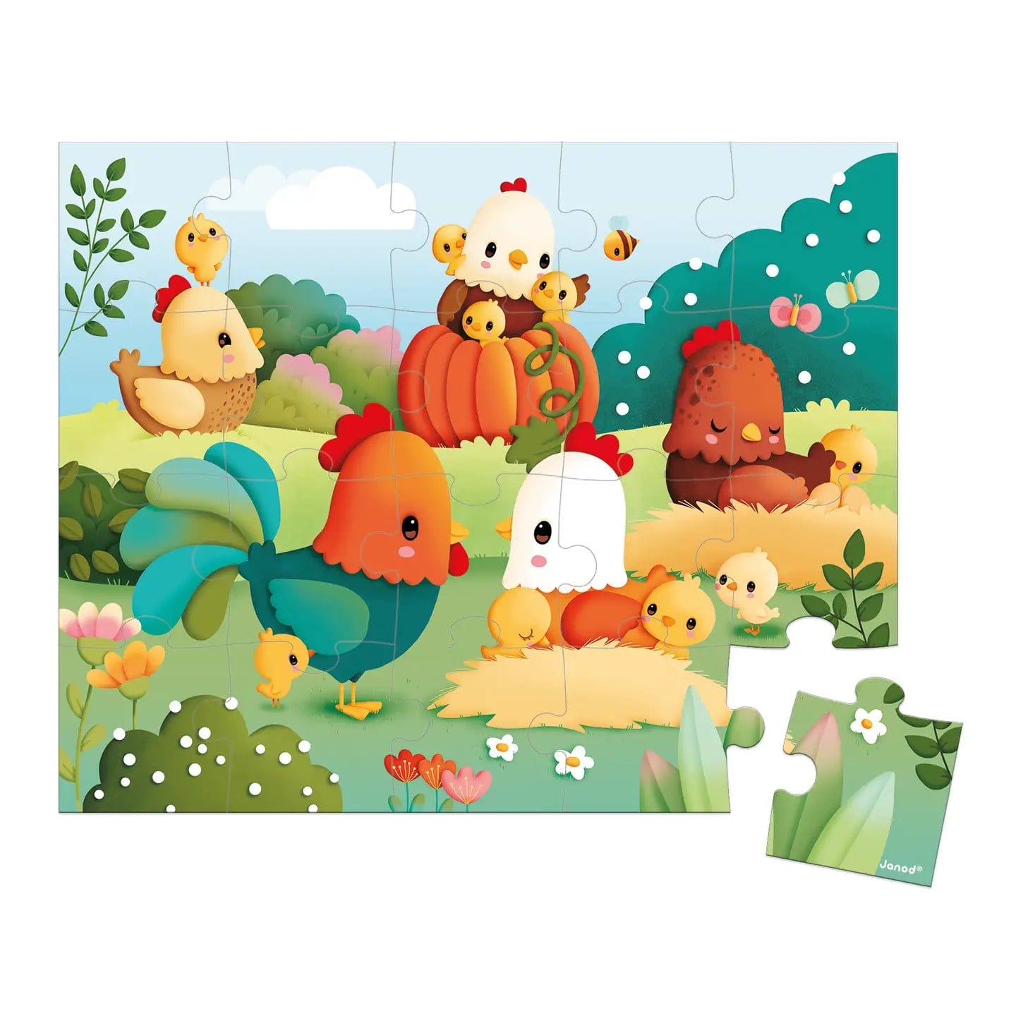 Puzzle - Welcome To the Farmyard - 20 Pcs Janod Lil Tulips