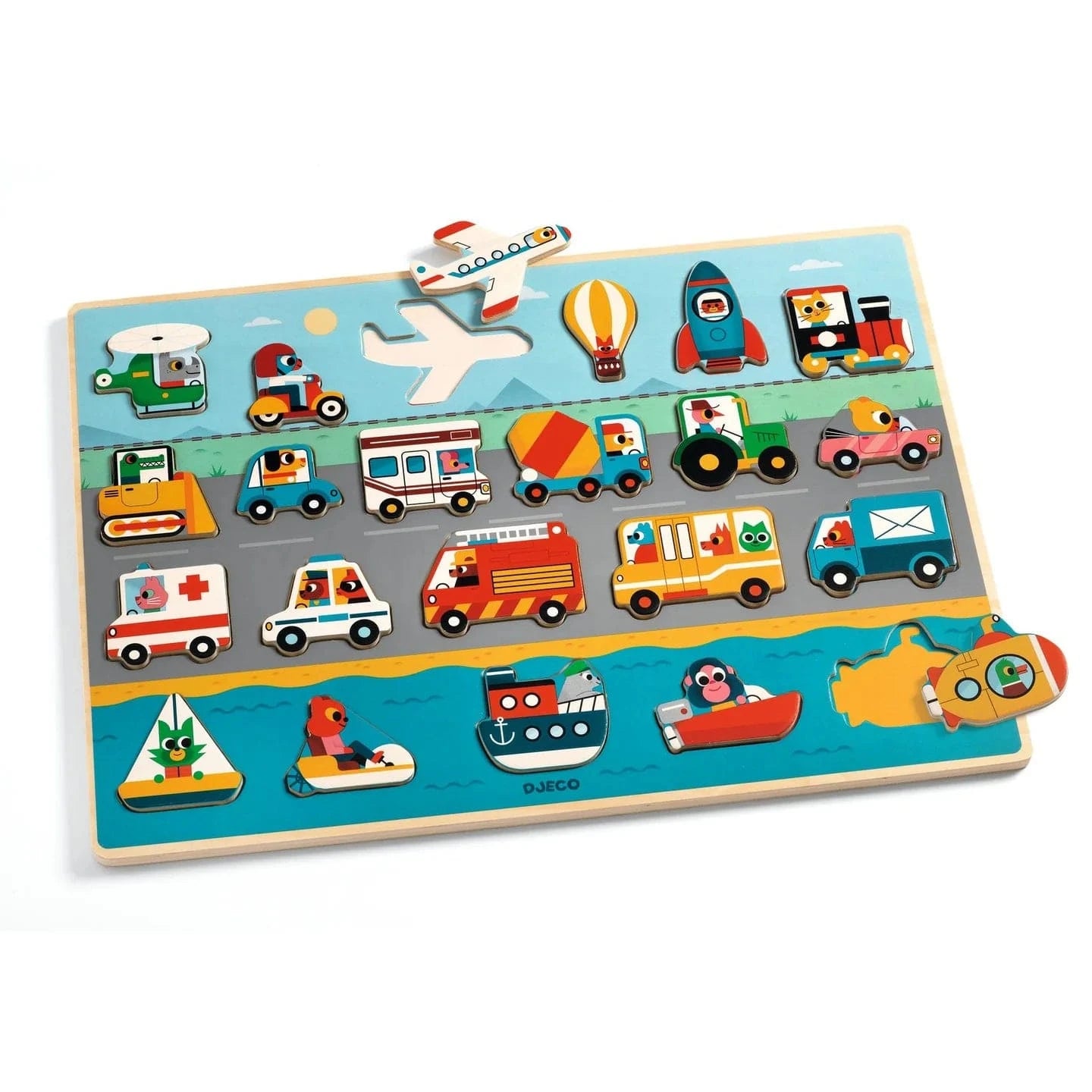 Puzzlo Vroom Wooden Puzzle Djeco Lil Tulips