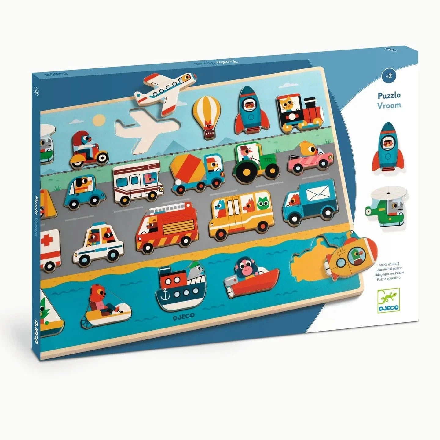 Puzzlo Vroom Wooden Puzzle Djeco Lil Tulips