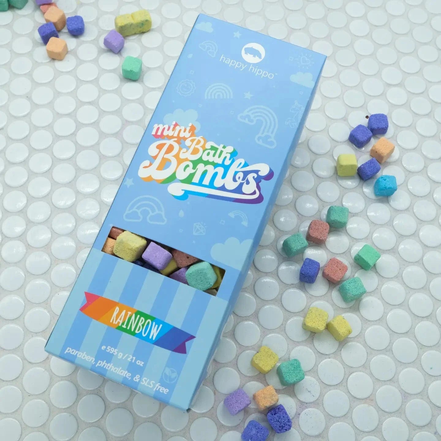 Rainbow Mini Bubble Bombs- Box Happy Hippo Bath Lil Tulips