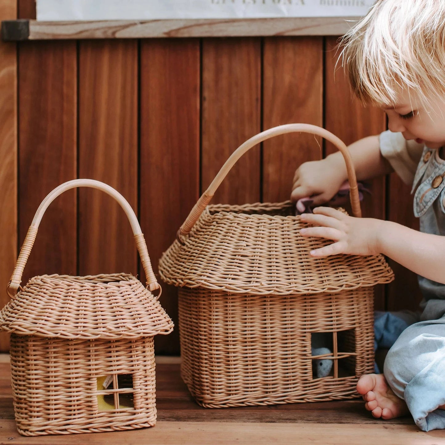Rattan Hutch Small Basket Olli Ella Lil Tulips