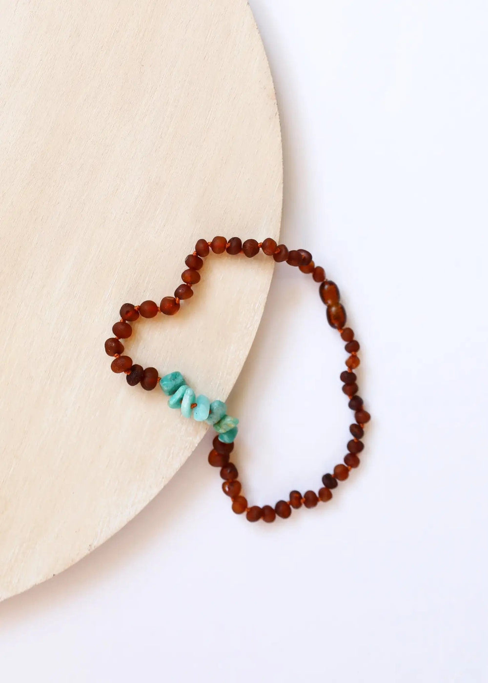 Raw Cognac Amber + Raw Amazonite Necklace Canyon Leaf Lil Tulips