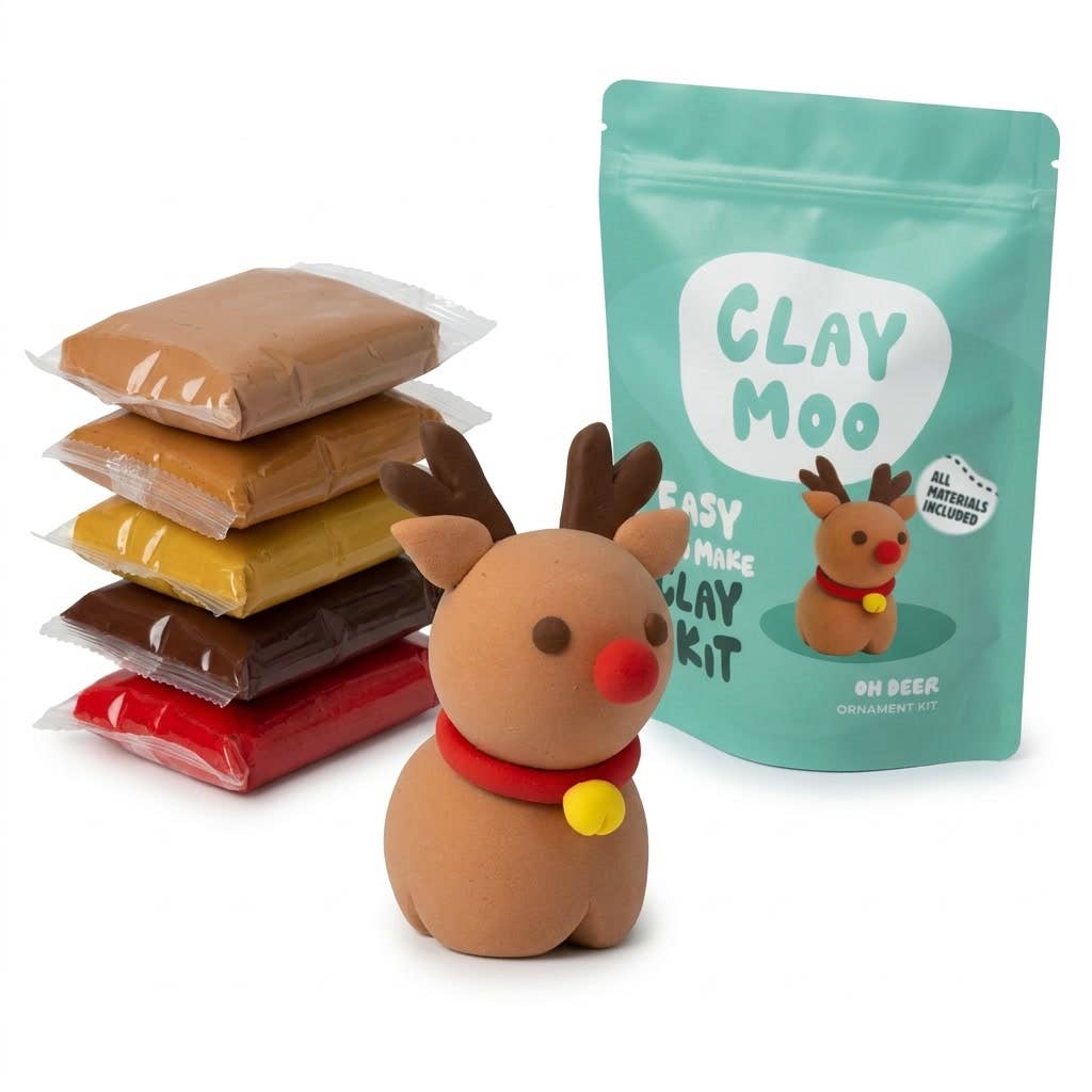 Reindeer Ornament Clay Crafting Kit Default Claymoo Lil Tulips