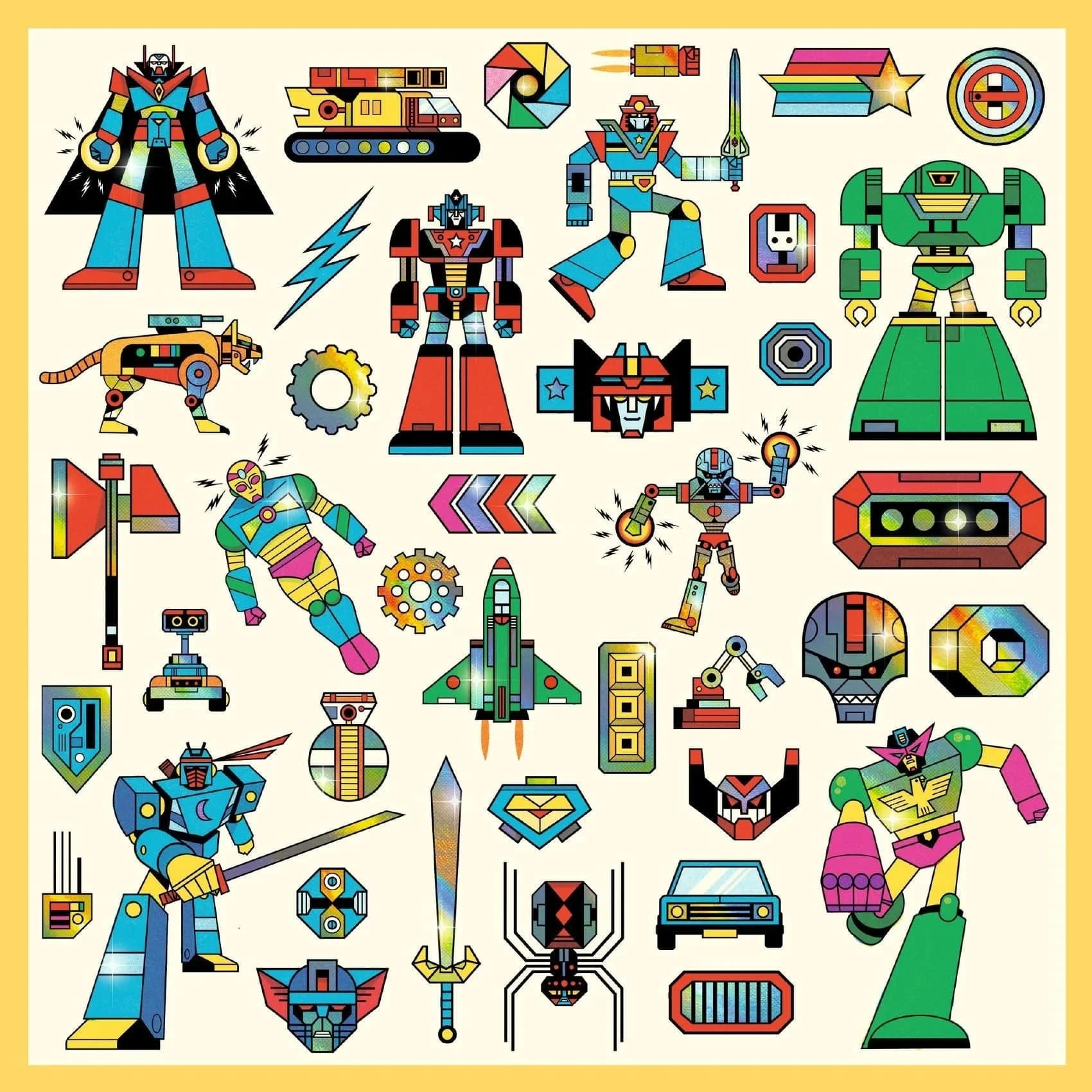Robots Sticker Sheets Djeco Lil Tulips