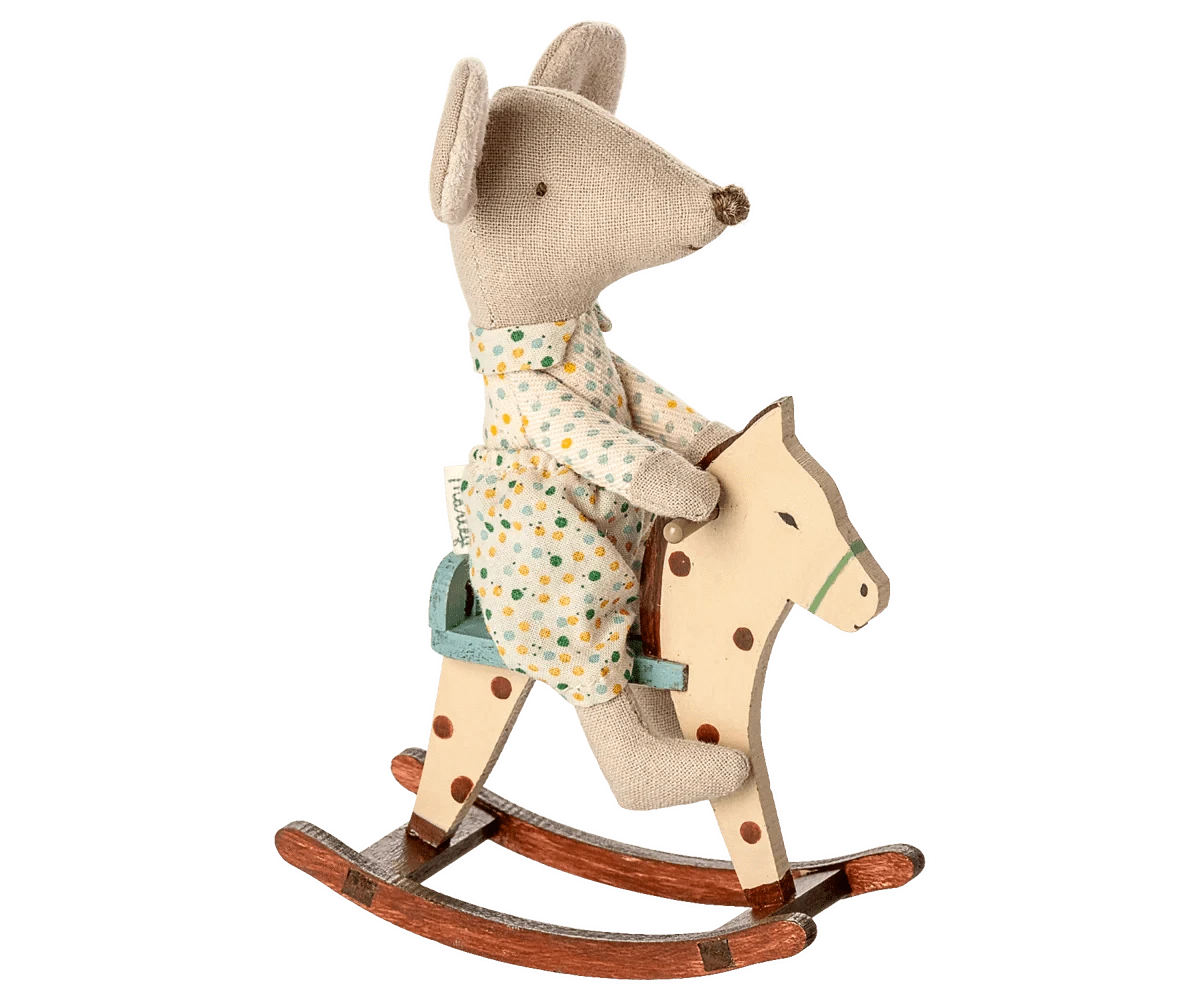 Rocking horse, Mouse - Spotted Maileg Lil Tulips