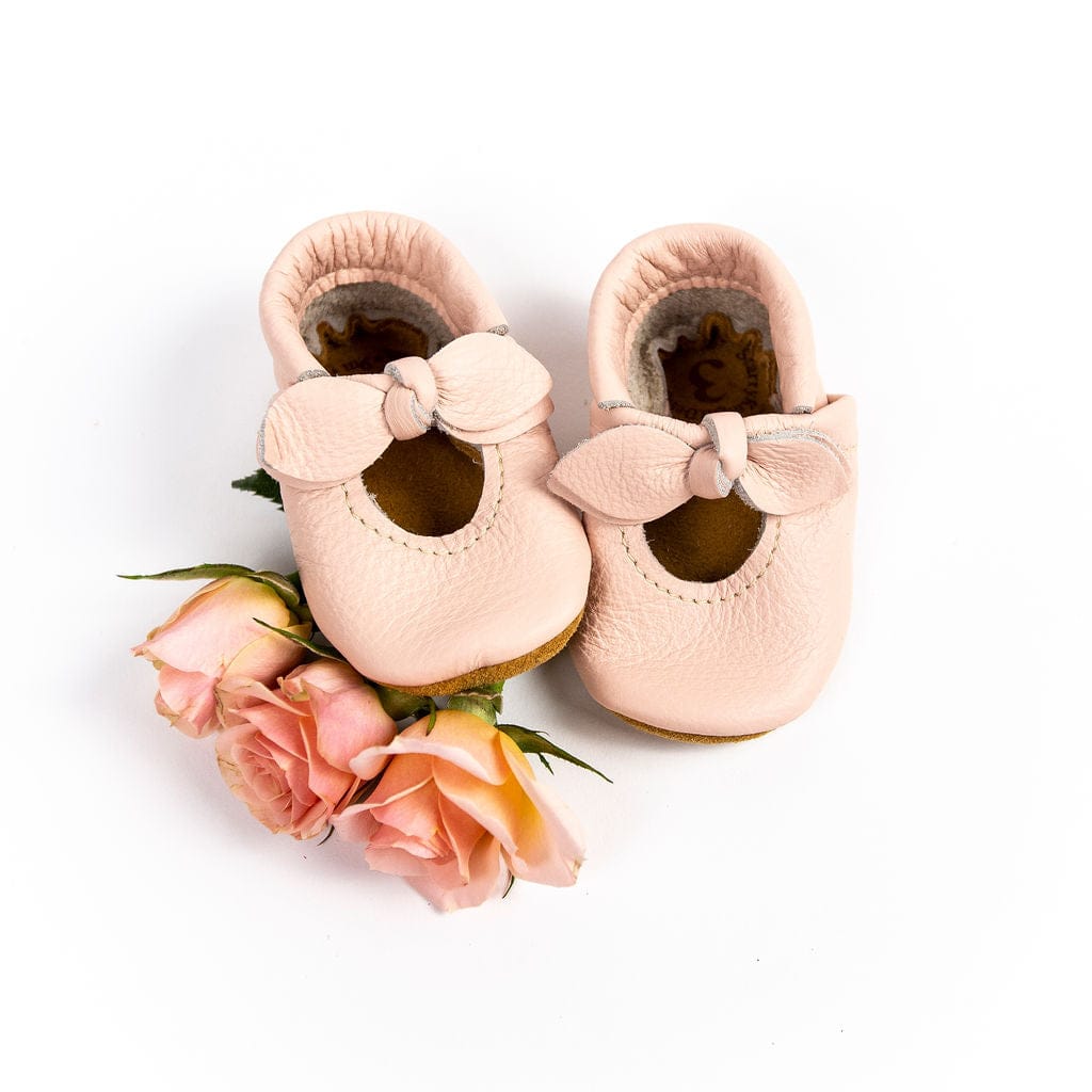 Rose Blush Bella Janes Leather Baby Shoes Starry Knight Design Lil Tulips