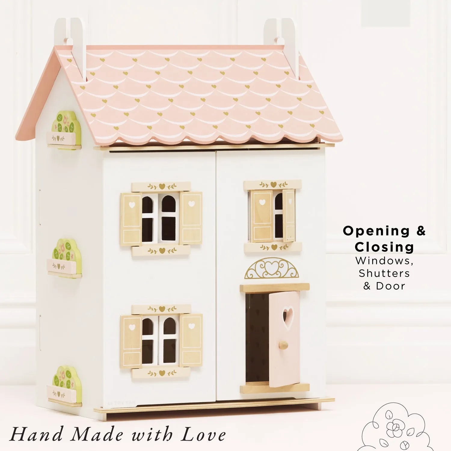 Roseheart Wooden Dolls House, Furniture & Family Le Toy Van Lil Tulips