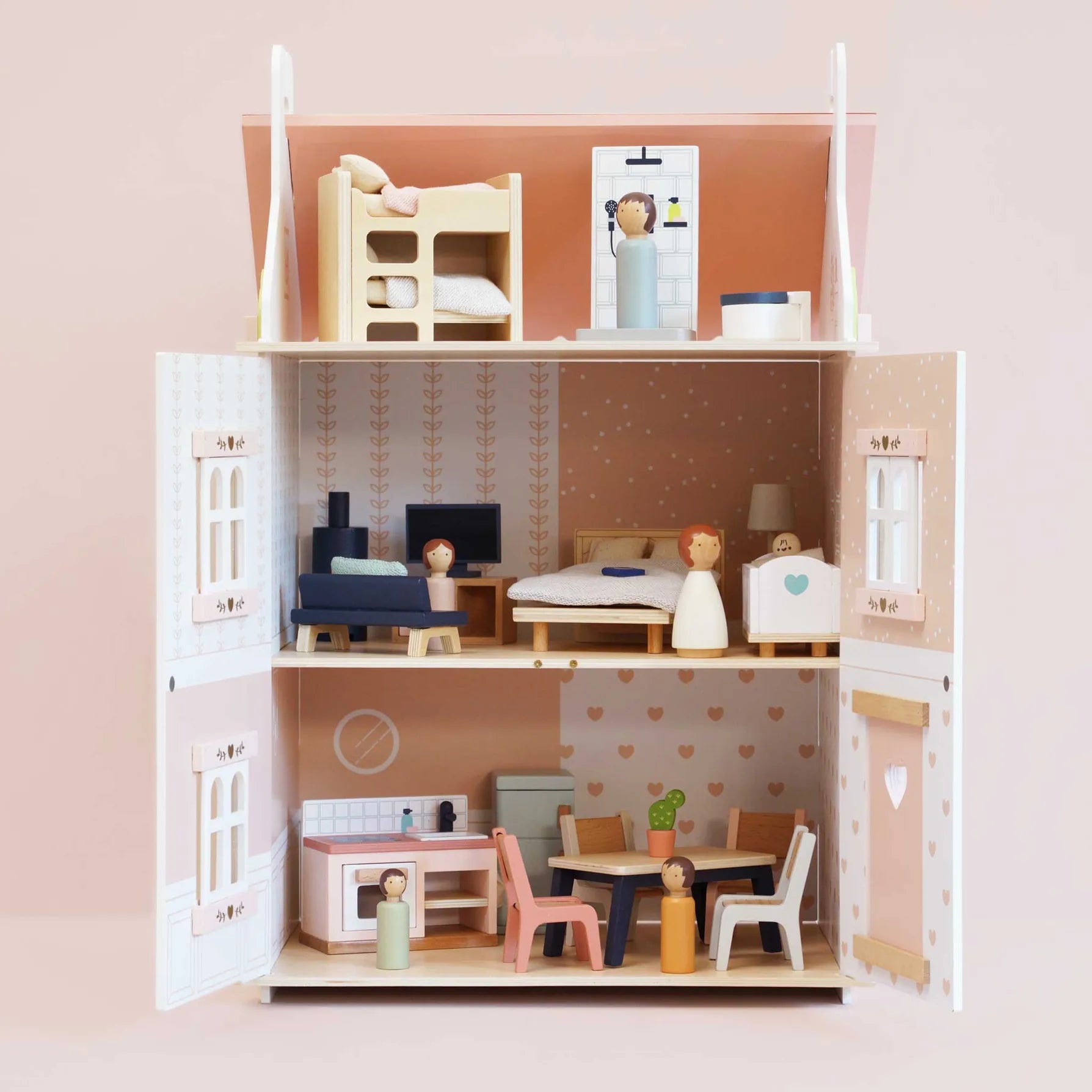 Roseheart Wooden Dolls House, Furniture & Family Le Toy Van Lil Tulips
