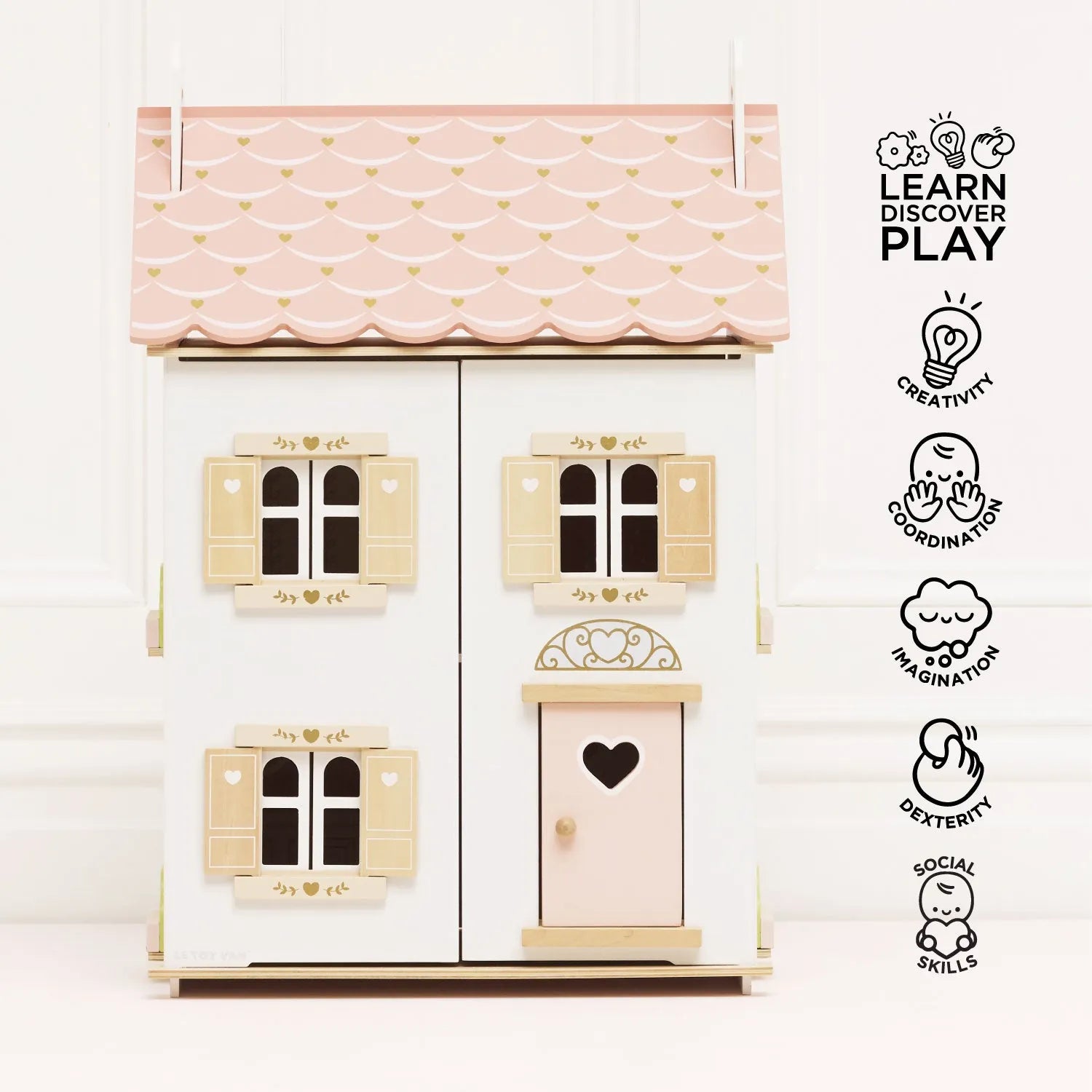 Roseheart Wooden Dolls House, Furniture & Family Le Toy Van Lil Tulips