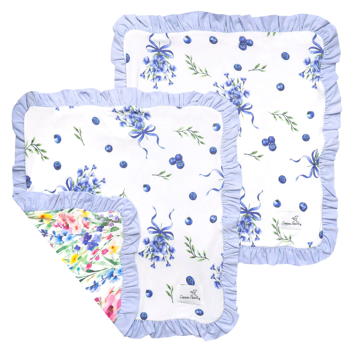 Ruffled Security Blanket Set - Catherine Copper Pearl Lil Tulips
