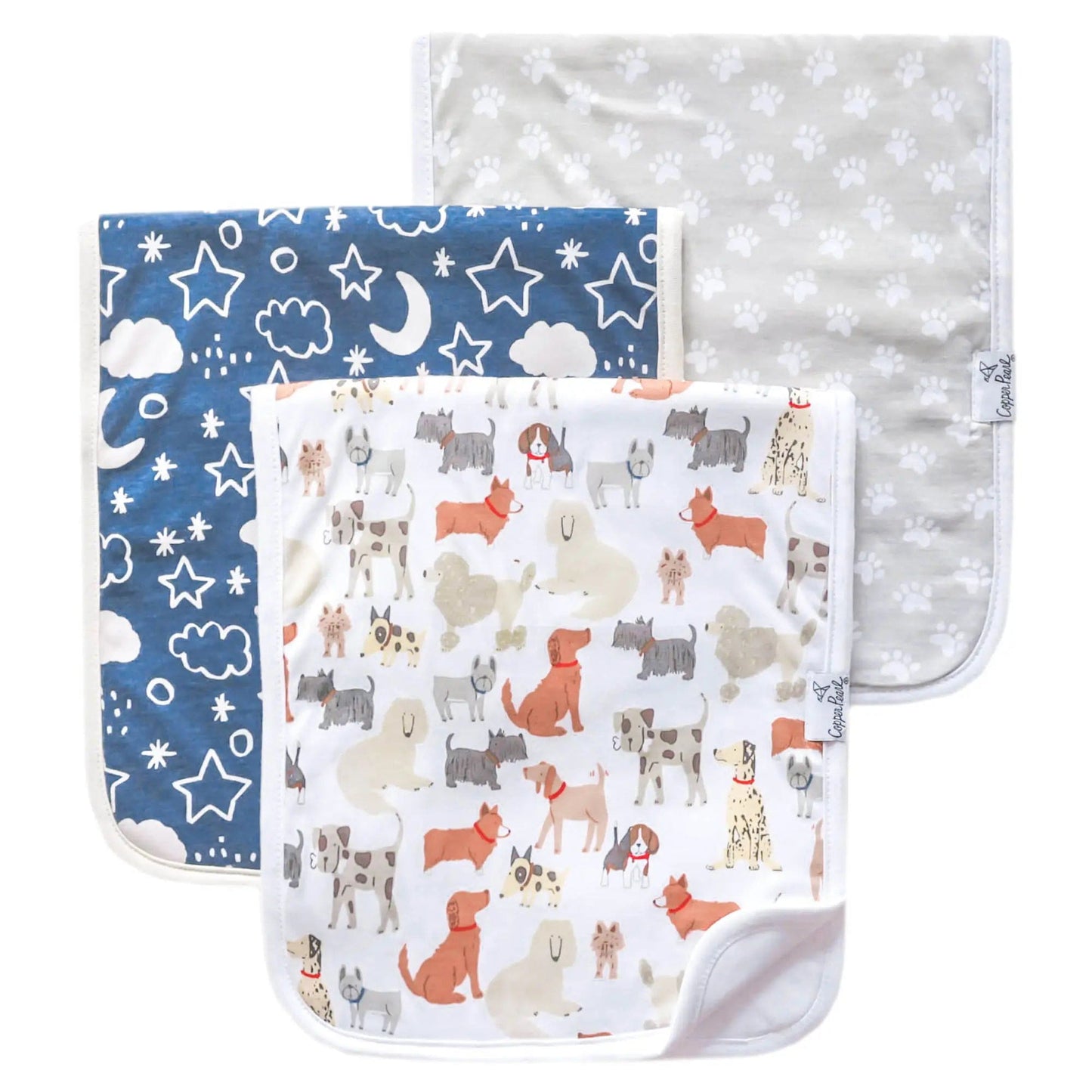 Rufus Burp Cloth Set Copper Pearl Lil Tulips