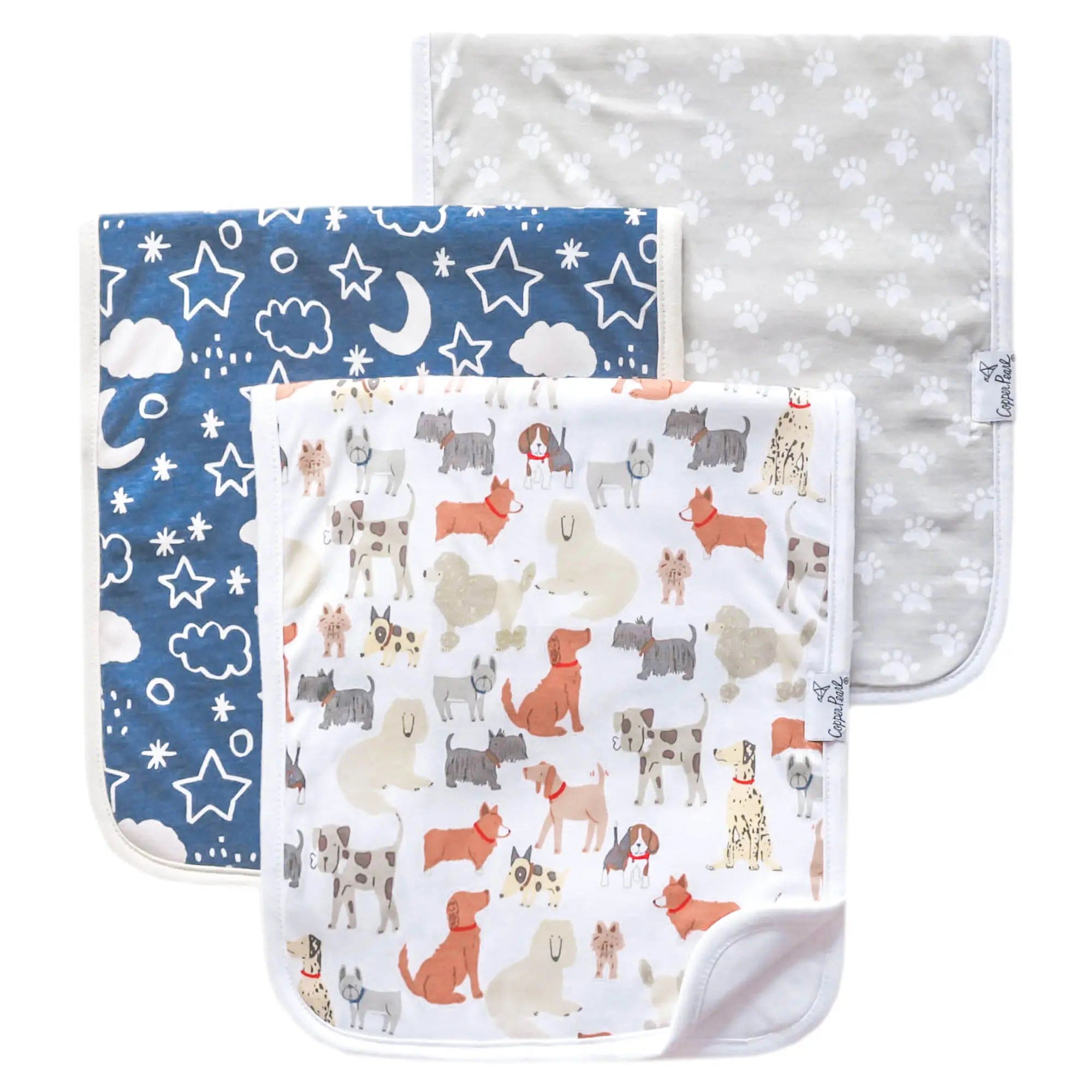 Rufus Burp Cloth Set Copper Pearl Lil Tulips