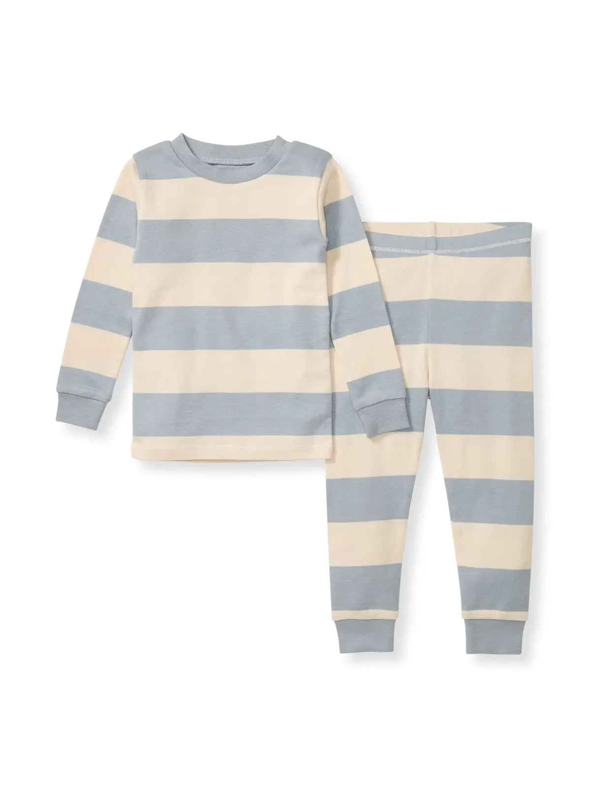 Rugby Stripe Organic Cotton Two-Piece Pajamas - Quarry Burt's Bees Baby Lil Tulips