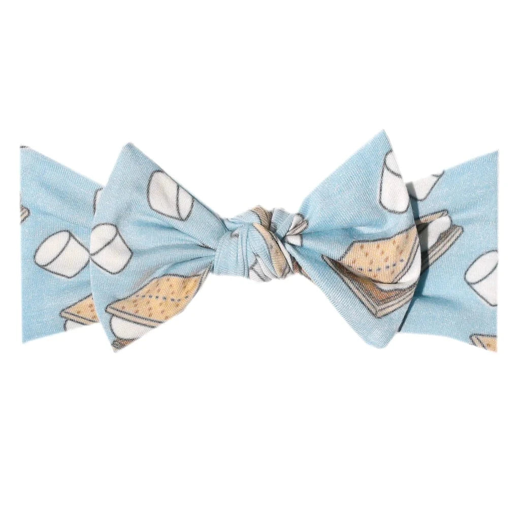 S'mores Knit Headband Bow Copper Pearl Lil Tulips