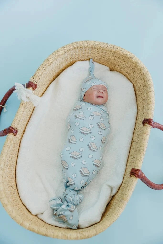 S'mores Knit Swaddle Blanket Copper Pearl Lil Tulips