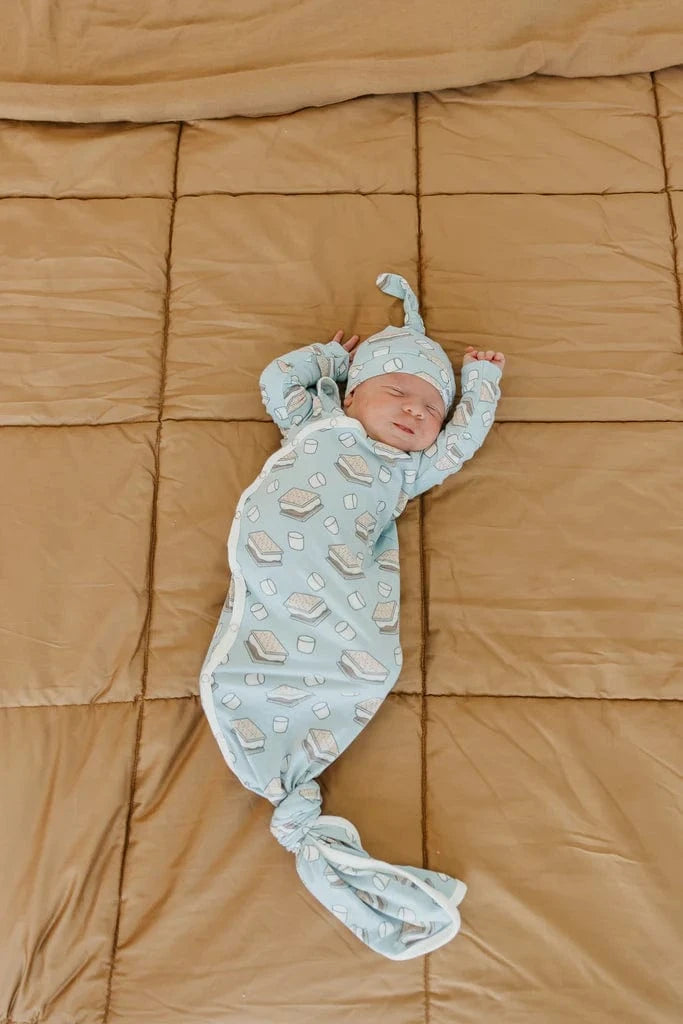 S'mores Newborn Knotted Gown Copper Pearl Lil Tulips