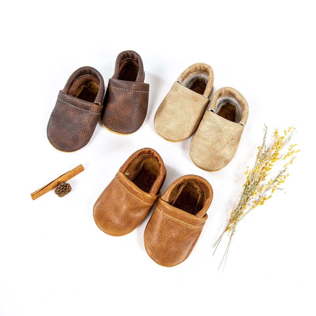 Saddle Leather Baby Loafers Starry Knight Design Lil Tulips