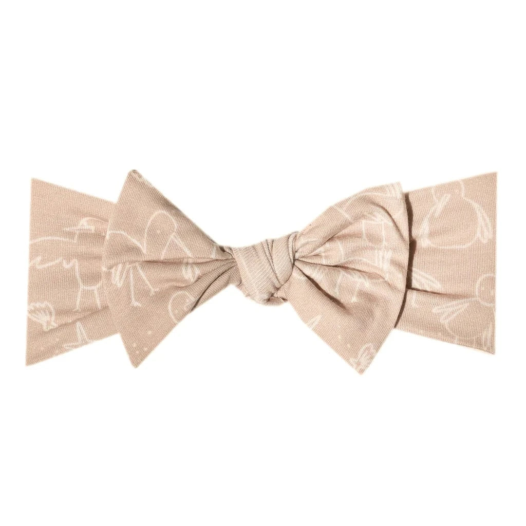 Sandy Knit Headband Bow Copper Pearl Lil Tulips