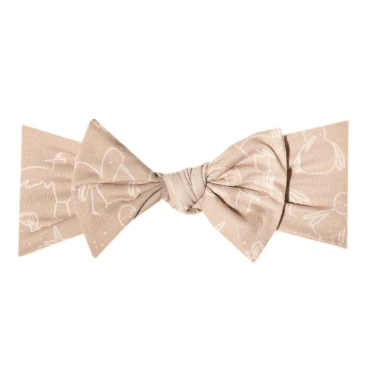 Sandy Knit Headband Bow Copper Pearl Lil Tulips