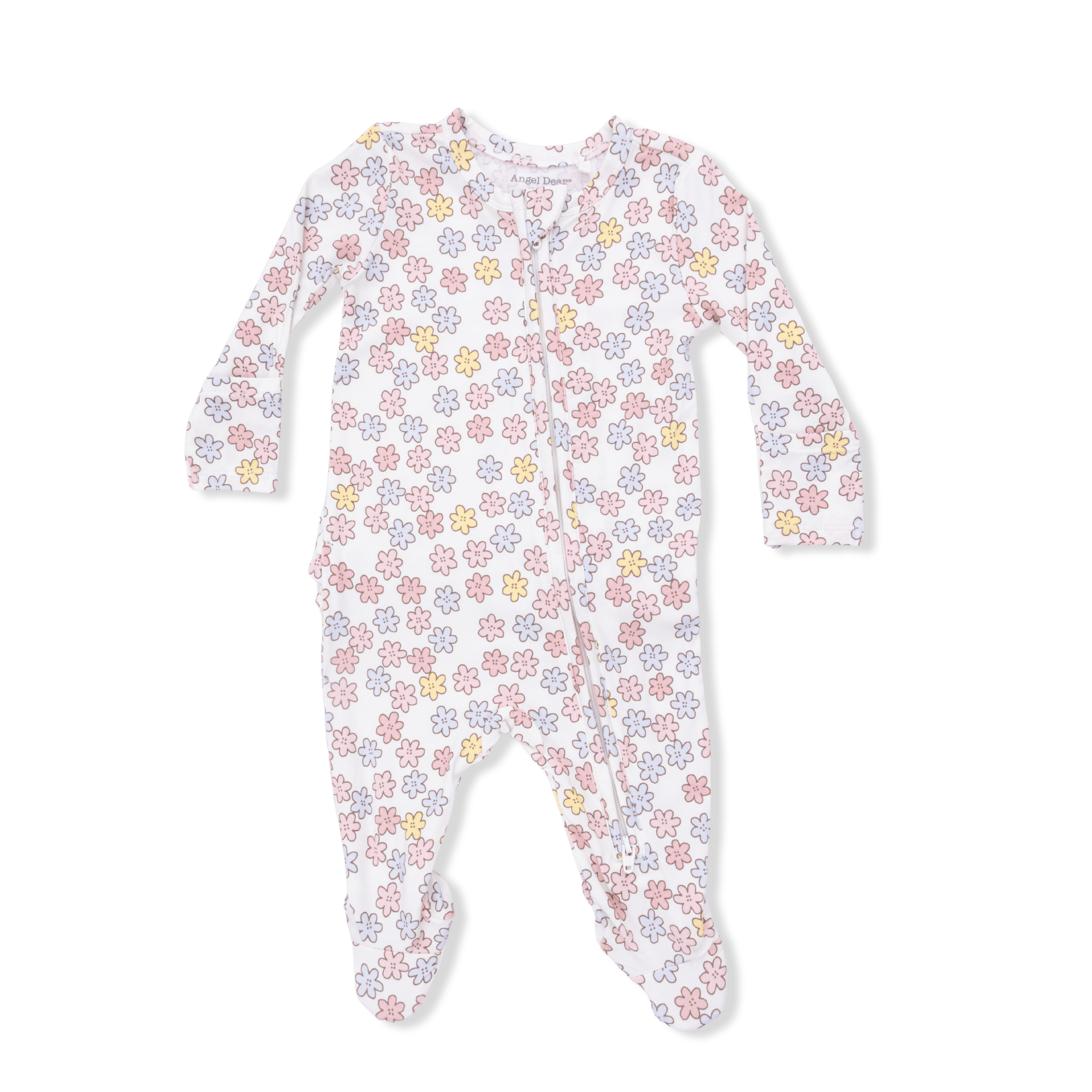 Sarah Floral - 2 Way Ruffle Back Zipper Footie Angel Dear Lil Tulips