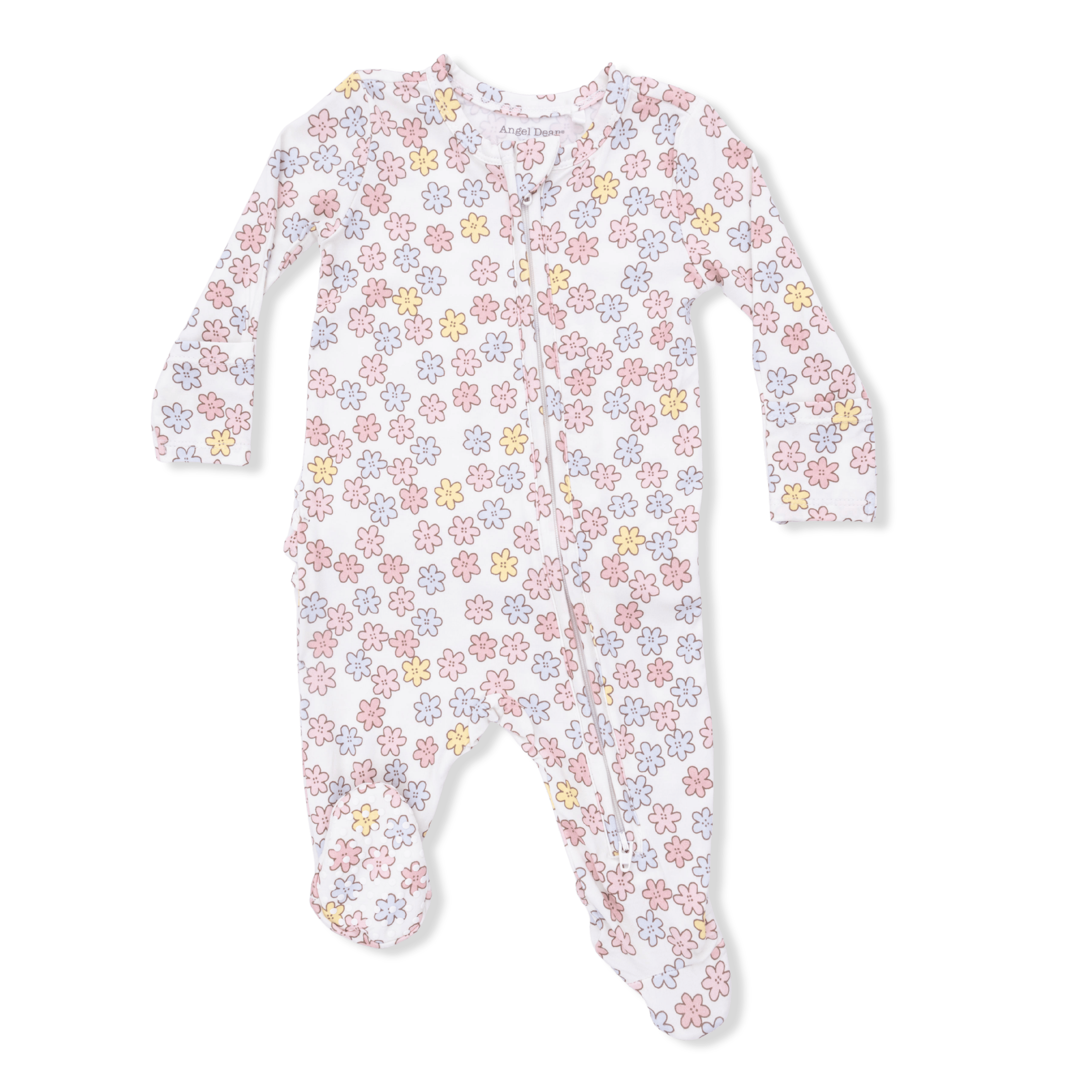 Sarah Floral - 2 Way Ruffle Back Zipper Footie Angel Dear Lil Tulips