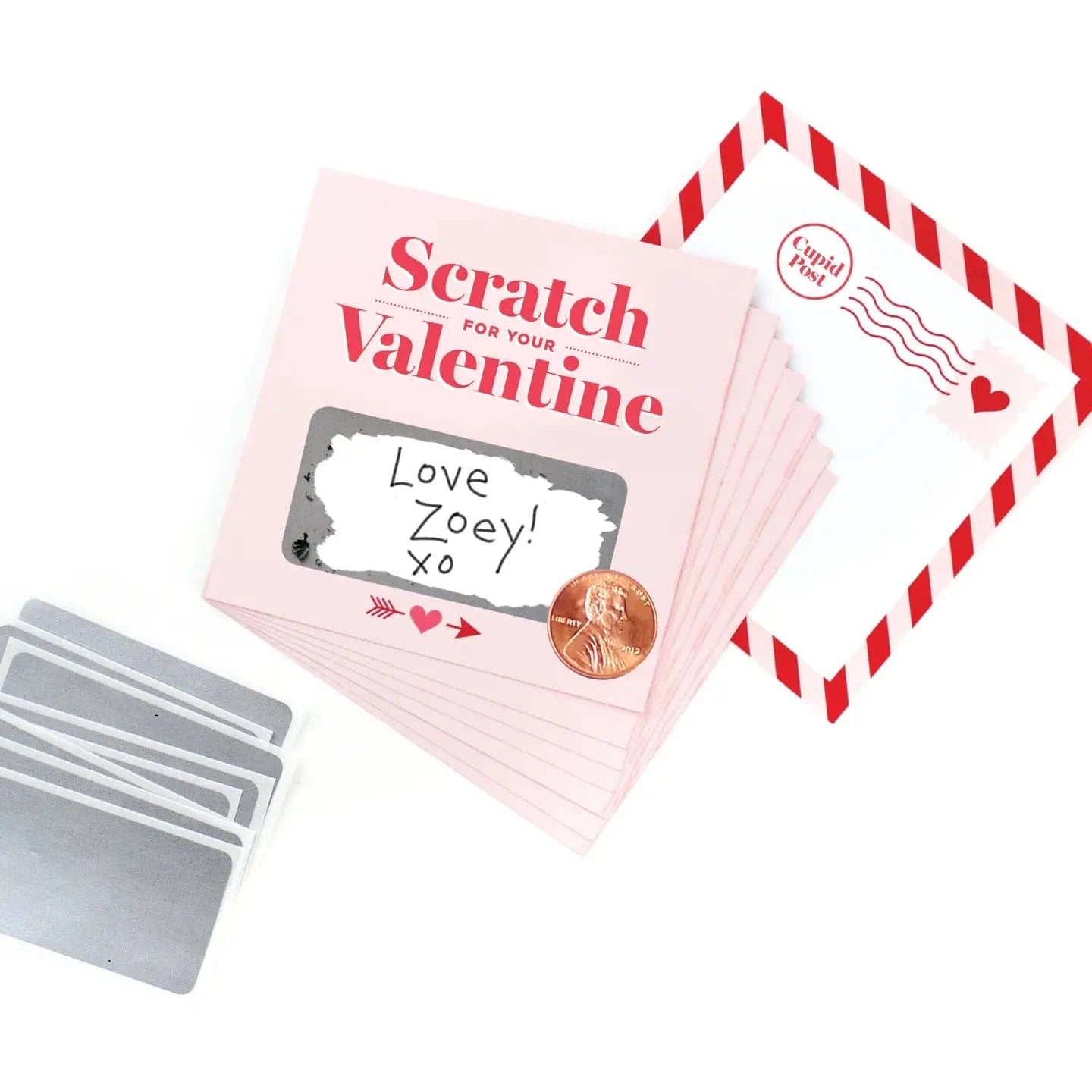 Scratch-Off Valentine Cards - Retro Pink* Inklings Paperie Final Sale Lil Tulips