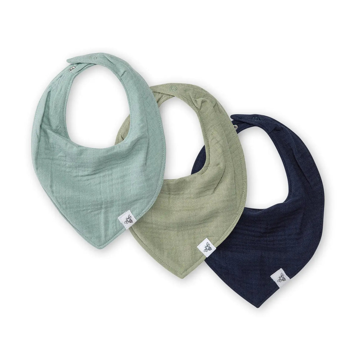Sea Foam Organic Baby Bandana Bibs Pack of 3 Burt's Bees Baby Lil Tulips