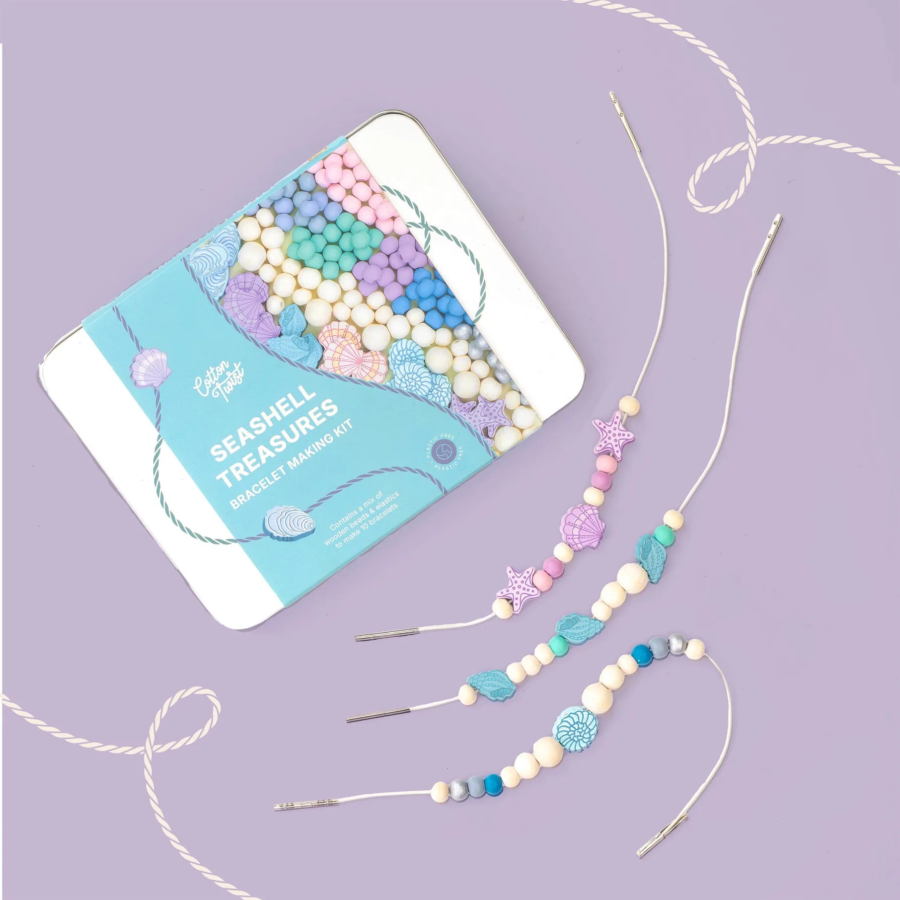 Seashell Treasures Bracelet Making Kit Cotton Twist Lil Tulips