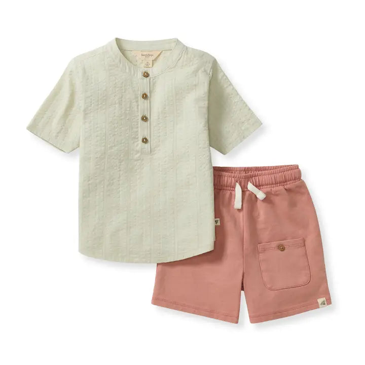 Seersucker Shirt & Shorts Set Burt's Bees Baby Lil Tulips