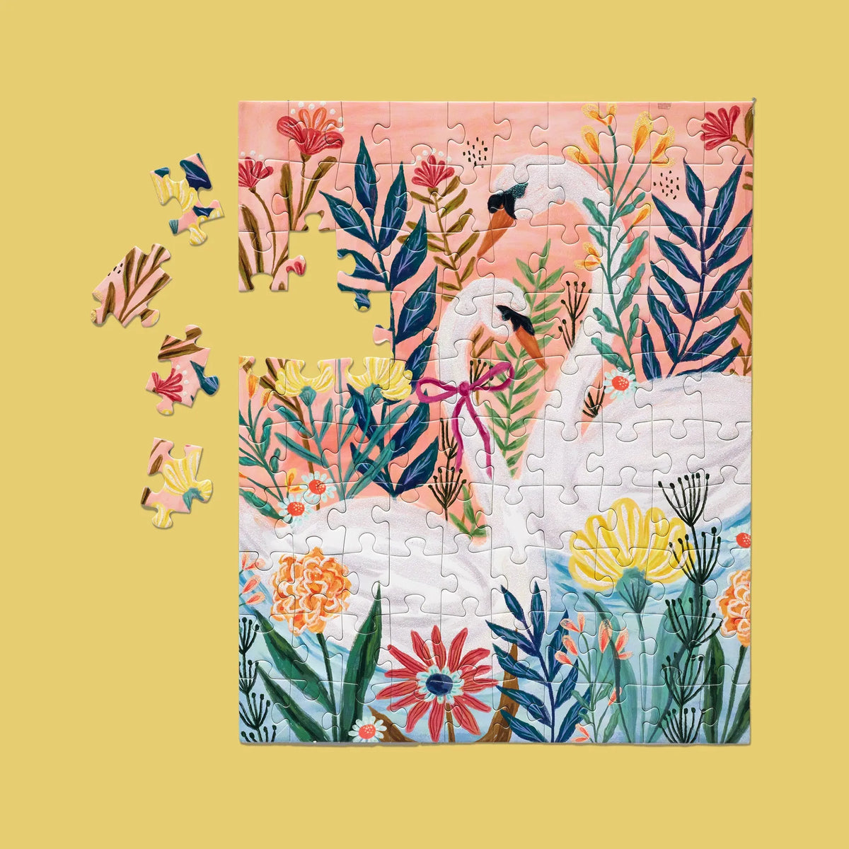 Serene Swans 100 Piece Puzzle Snax WerkShoppe Lil Tulips