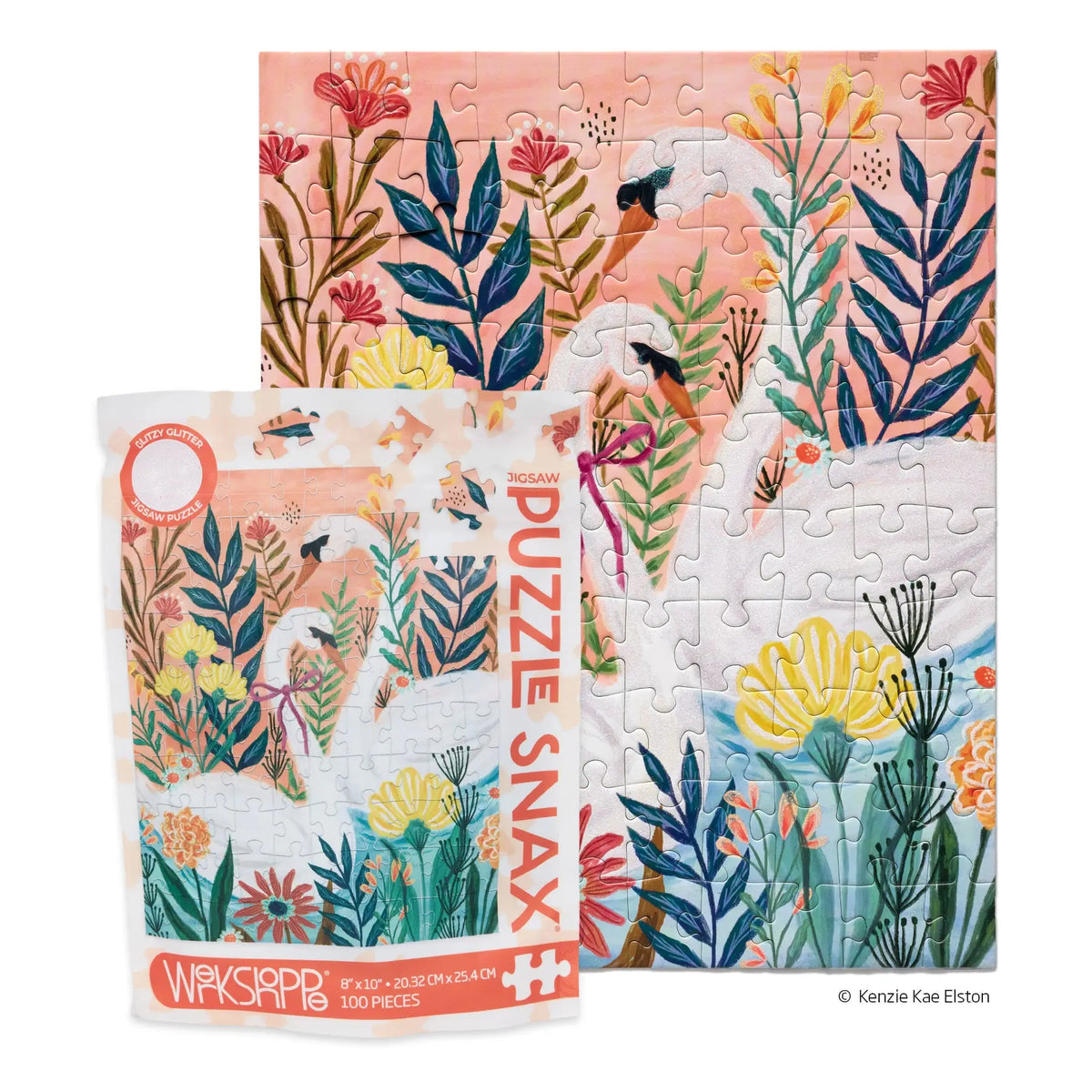 Serene Swans 100 Piece Puzzle Snax WerkShoppe Lil Tulips