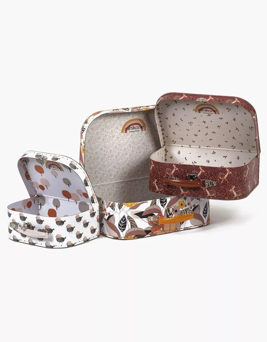 Set of 3 Cardboard Suitcases for Dolls Minikane Lil Tulips