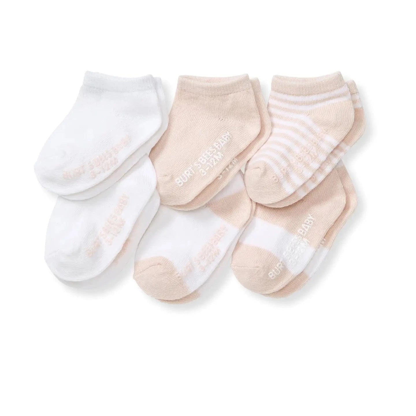 Set of 6 Multi Ankle Socks - Ranunculus Burt's Bees Baby Lil Tulips
