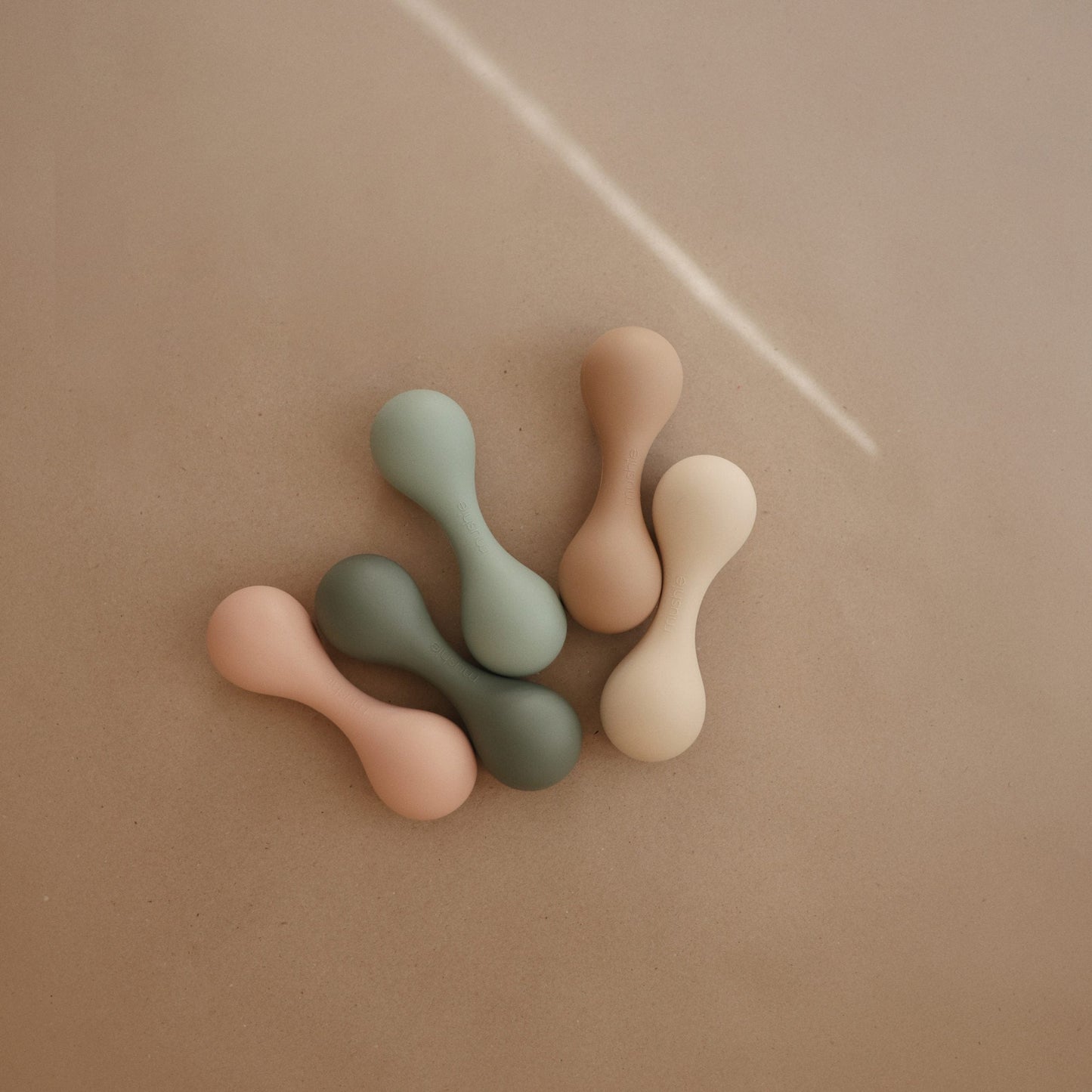 Silicone Baby Rattle Toy (Blush) Mushie Lil Tulips