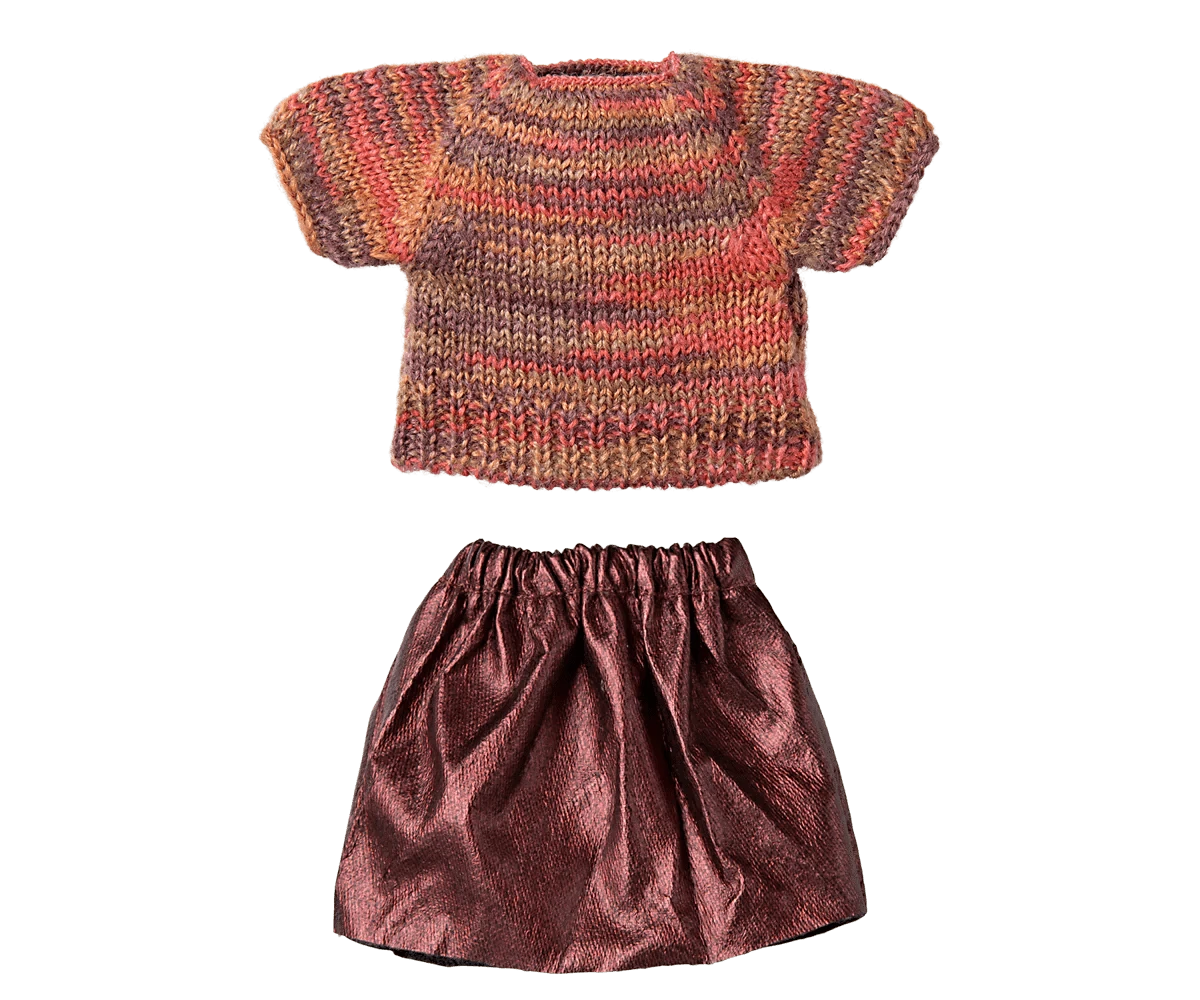 Skirt and knitted blouse, Mum mouse Maileg Lil Tulips