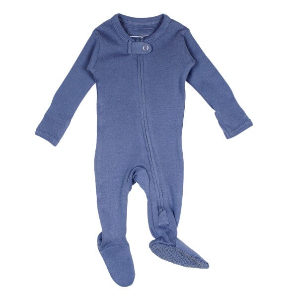 Slate Organic 2-Way Zipper Footie L'ovedbaby Lil Tulips