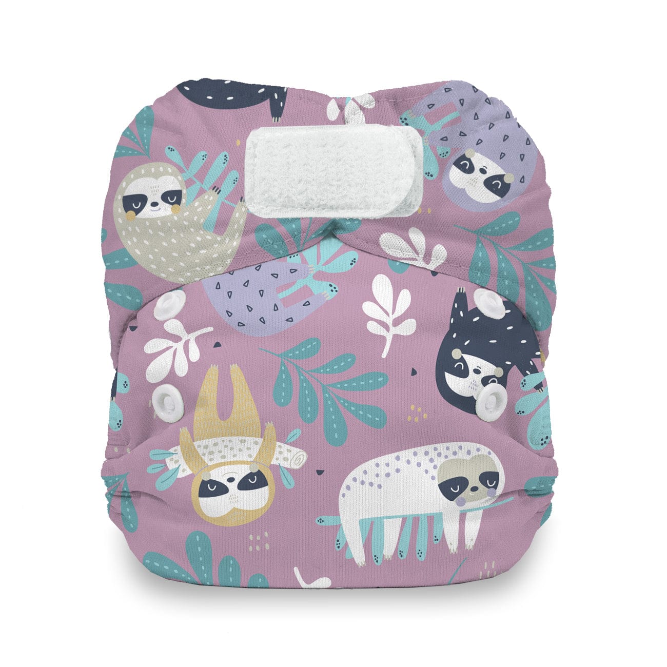 Sloth Life Natural Newborn All In One Hook & Loop Thirsties Lil Tulips