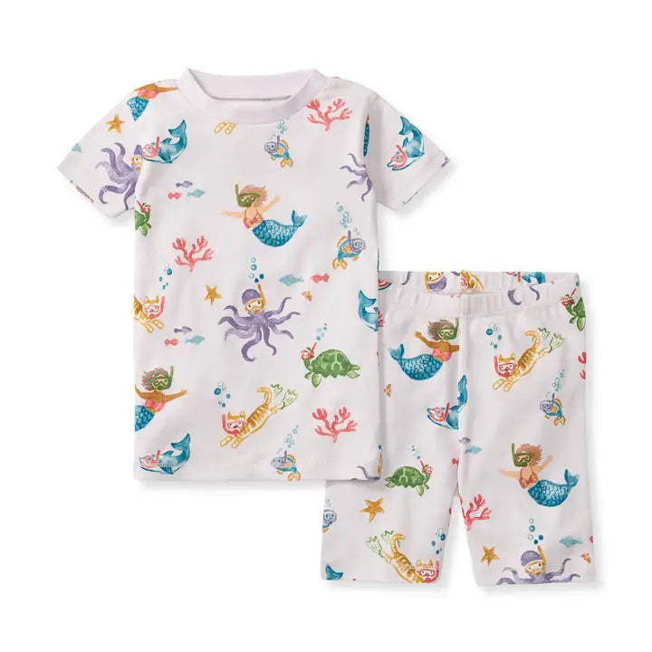 Snorkeling Friends Organic Cotton Two-Piece Pajamas Burt's Bees Baby Lil Tulips