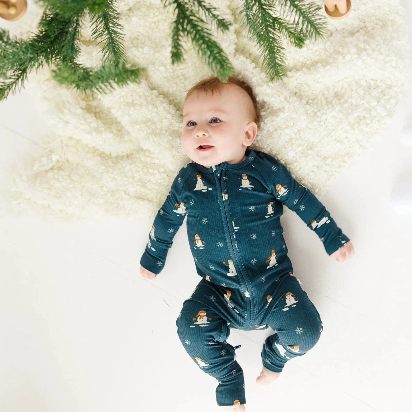 Snowmen Small Ribbed Zip Romper Brave Little Ones Lil Tulips