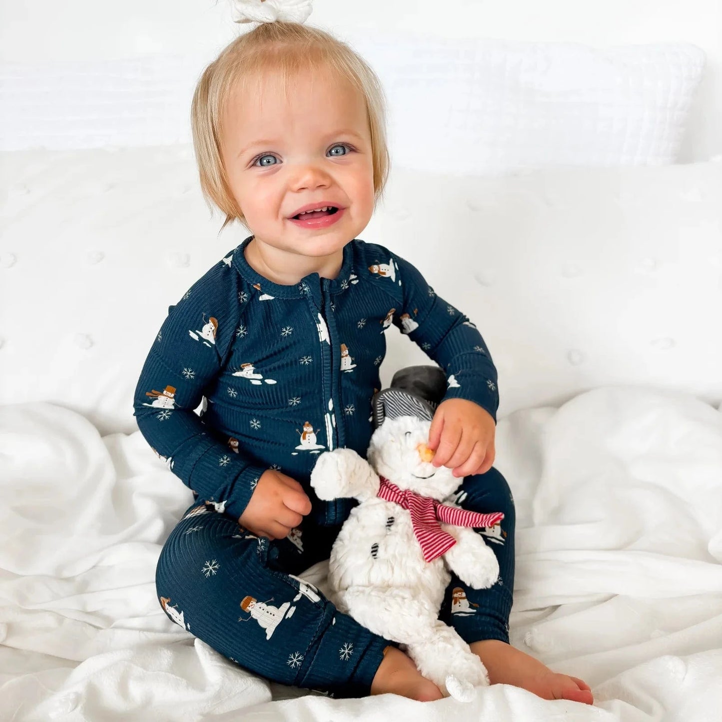 Snowmen Small Ribbed Zip Romper Brave Little Ones Lil Tulips
