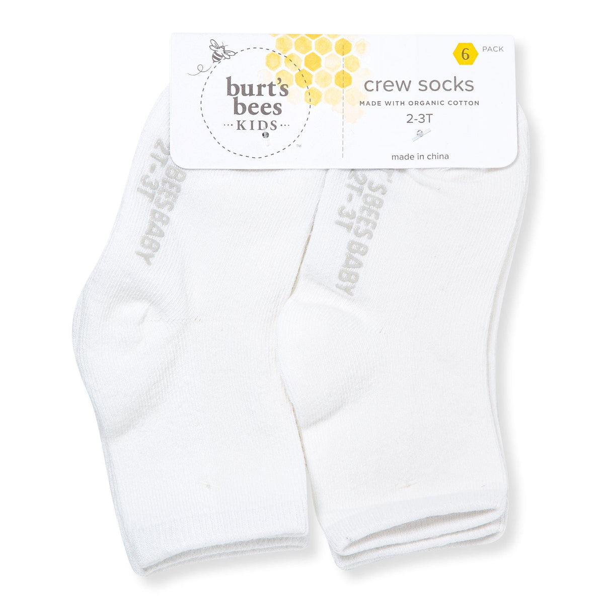 Solid Organic Cotton Baby Crew Socks 6 Pack Burt's Bees Baby Lil Tulips