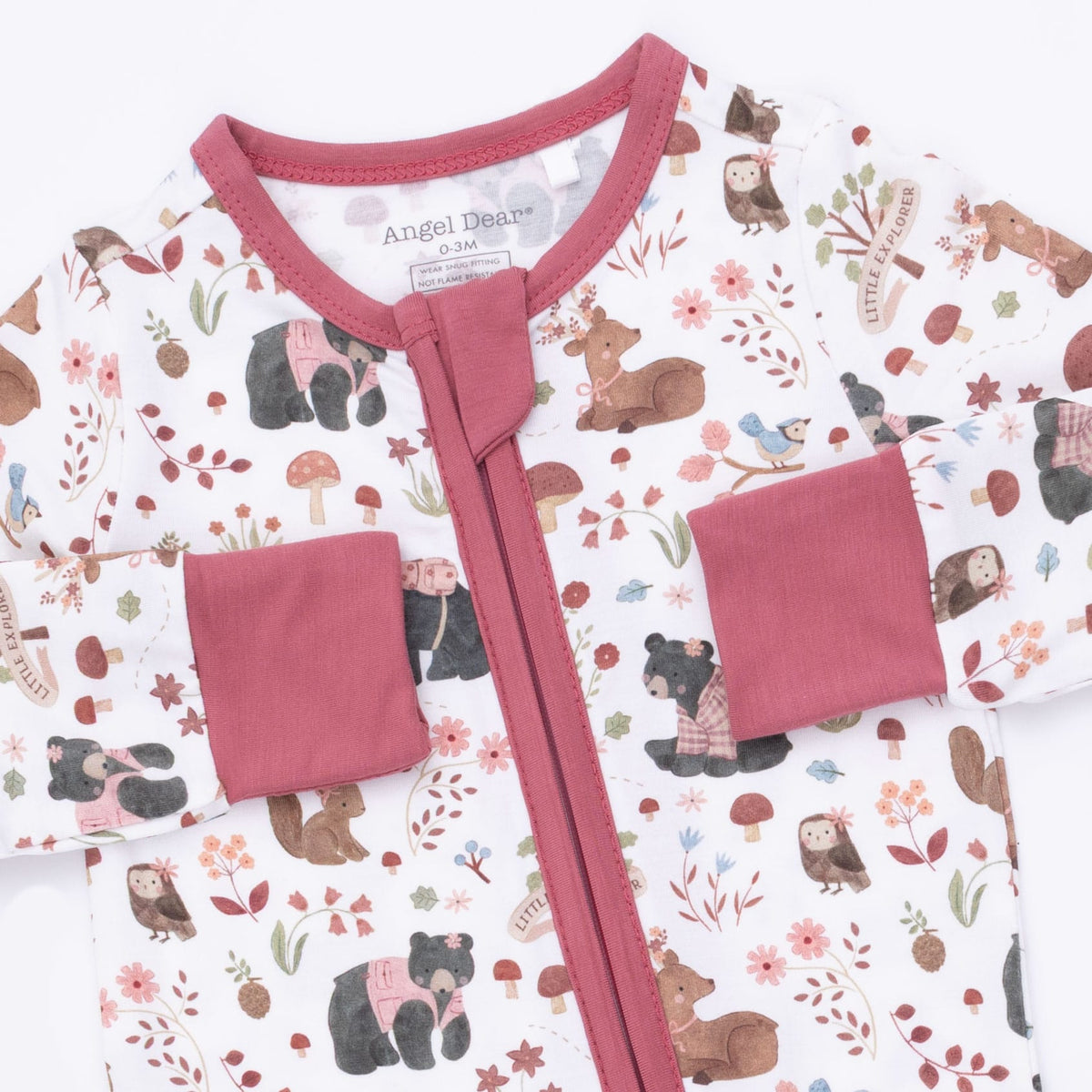 Southern Woodland Animals Pink - Convertible Romper Angel Dear Lil Tulips