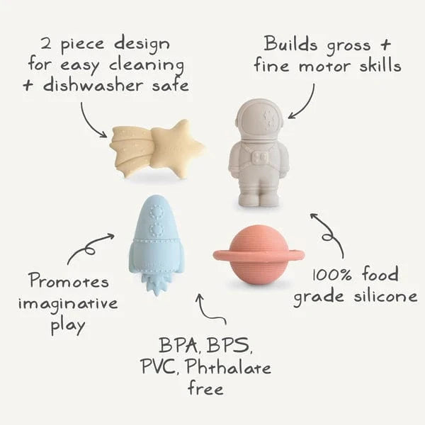 Space Mold-Free Bath Play Set (4 Pack) Mushie Lil Tulips