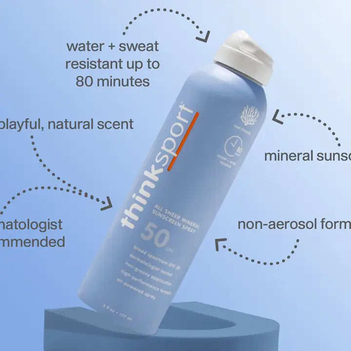 Sport All Sheer Mineral Sunscreen Spray - SPF 50 Think Baby Lil Tulips