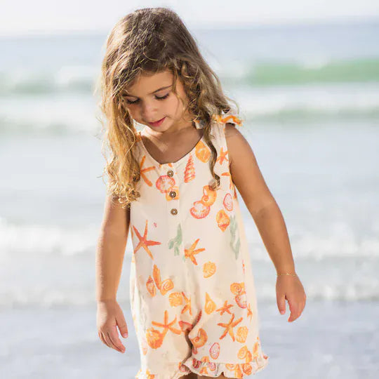 Starfish & Shells Organic Romper Burt's Bees Baby Lil Tulips