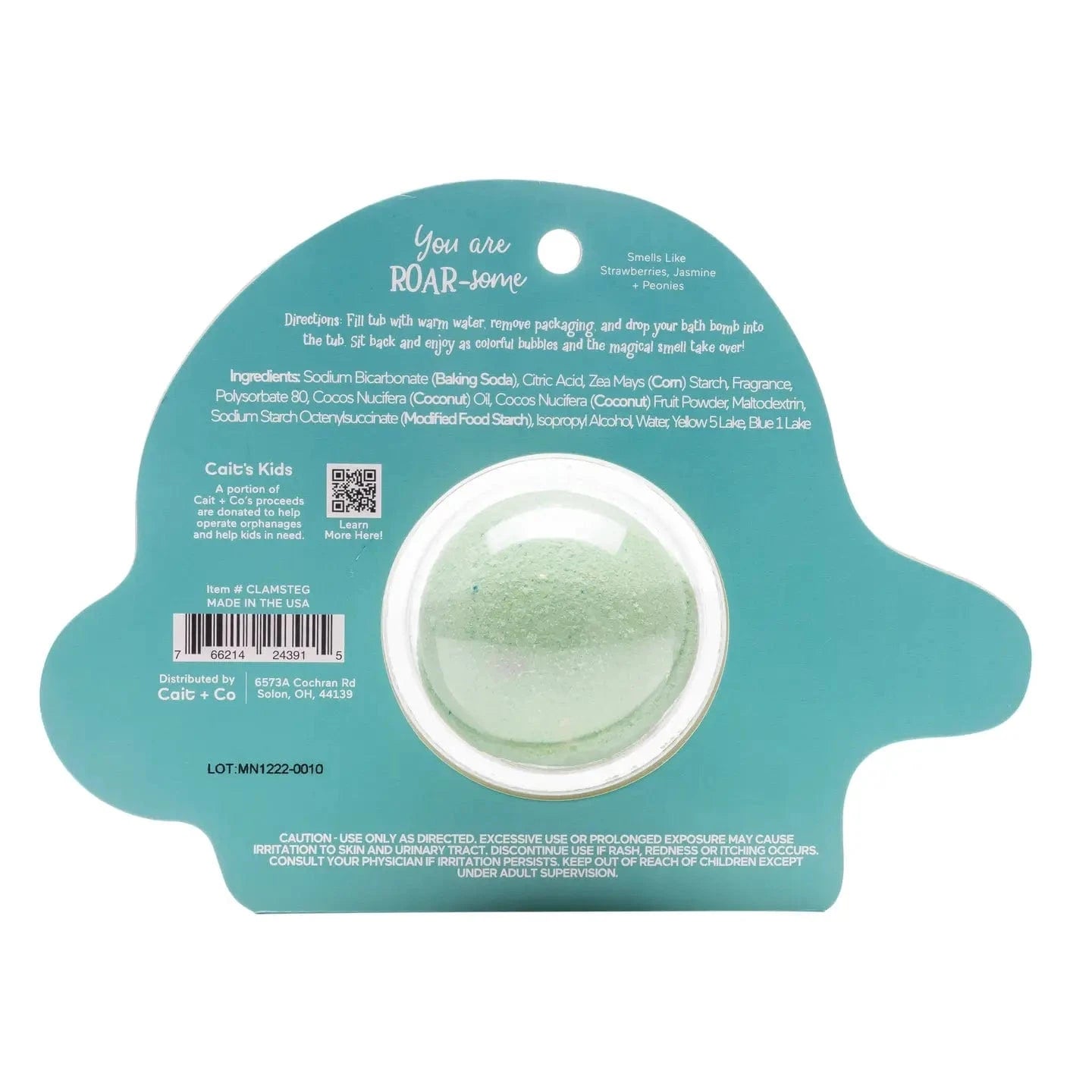 Stegosaurus Dinosaur Bath Bomb Cait + Co Lil Tulips