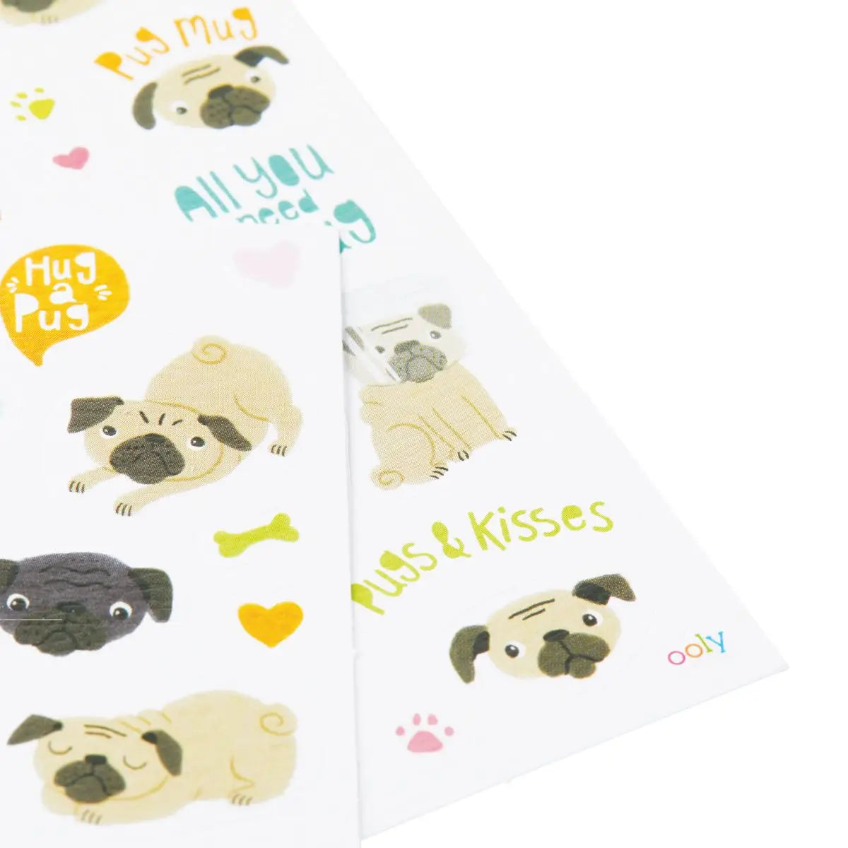 Stickiville Stickers: Pugs - Skinny (2 Sheets) OOLY Lil Tulips