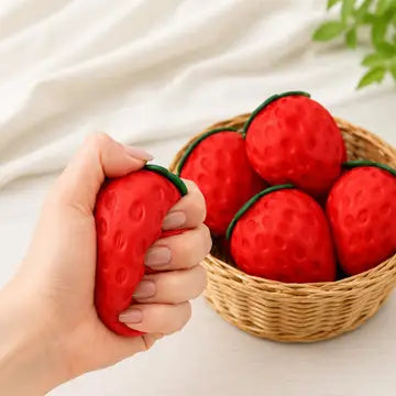 Strawberry Squeeze Squishy Stress Relief Toy Sensibling Corp. Lil Tulips