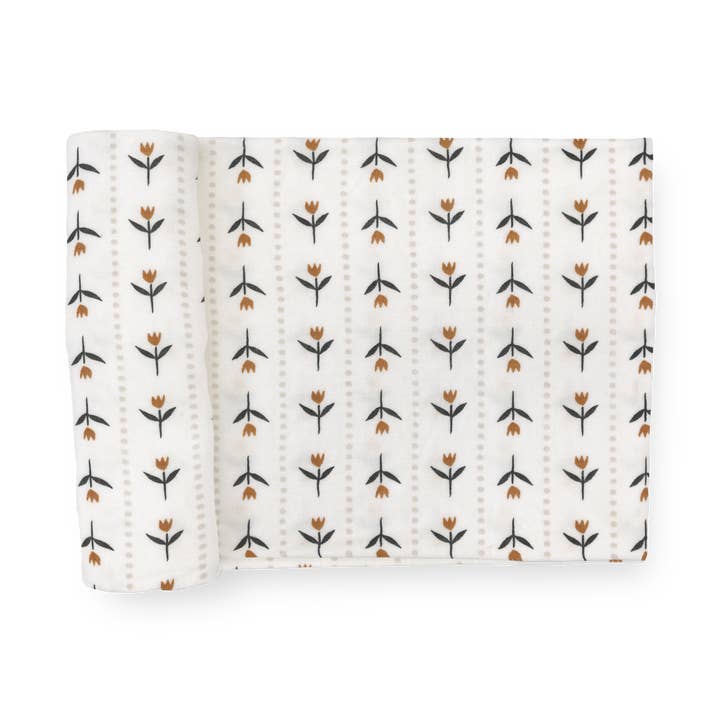 Stretch Knit Swaddle Blanket - Tulip Stripe Default Little Unicorn Lil Tulips