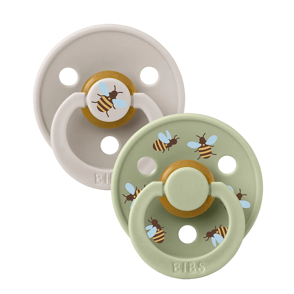 STUDIO Colour 2 PACK Bumblebee - Mushroom/Sage Bibs Pacifier Lil Tulips